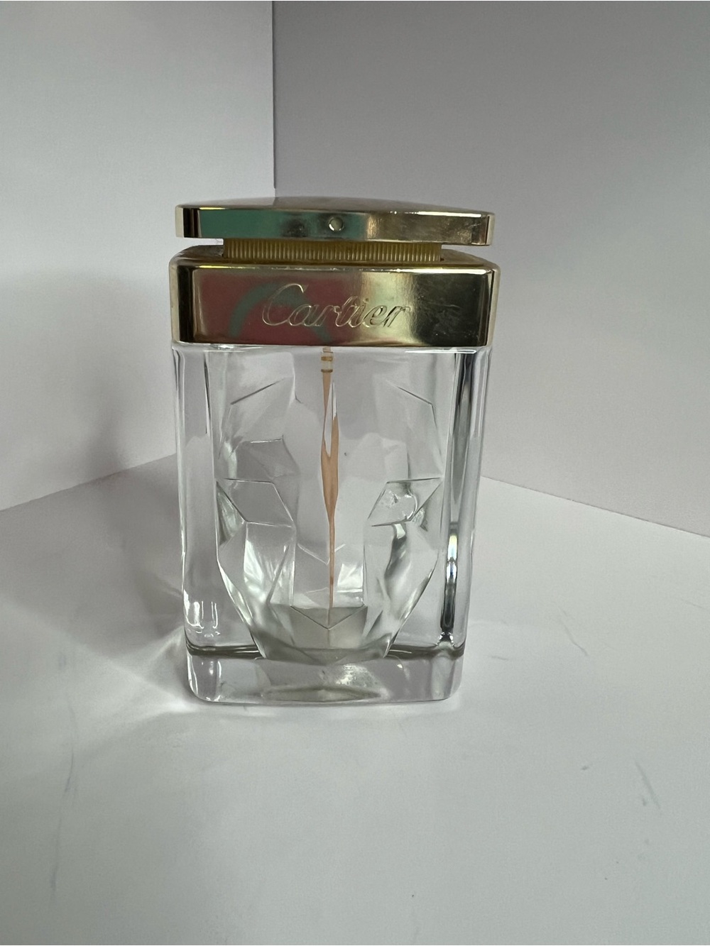 Cartier empty Pantera perfume bottle.